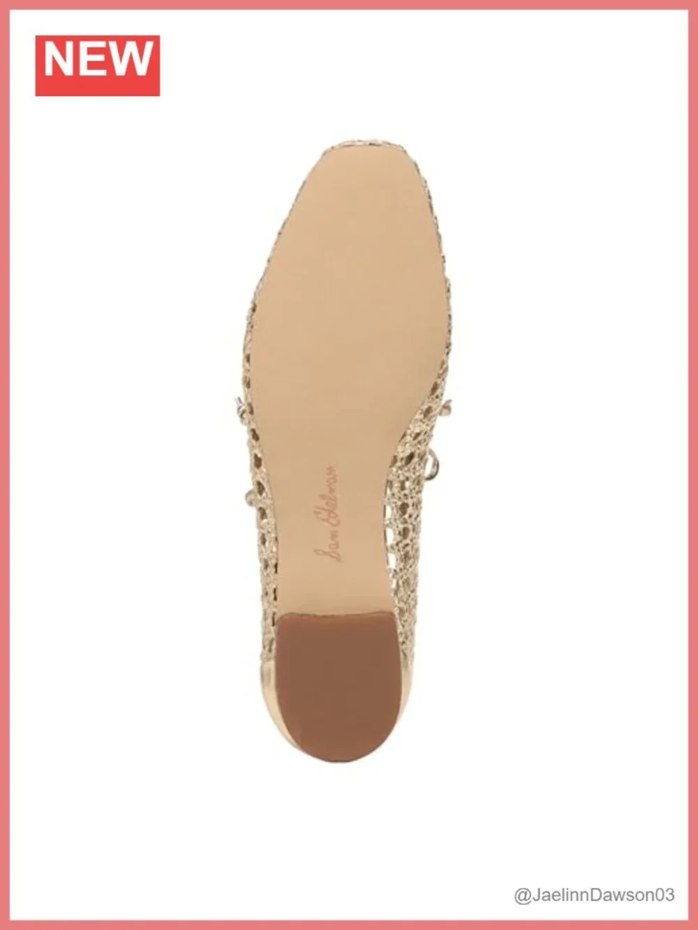 Sam Edelman Woven Bow Mary Jane Ballet Flats, Slip-On Square Toe, PU Synthetic,